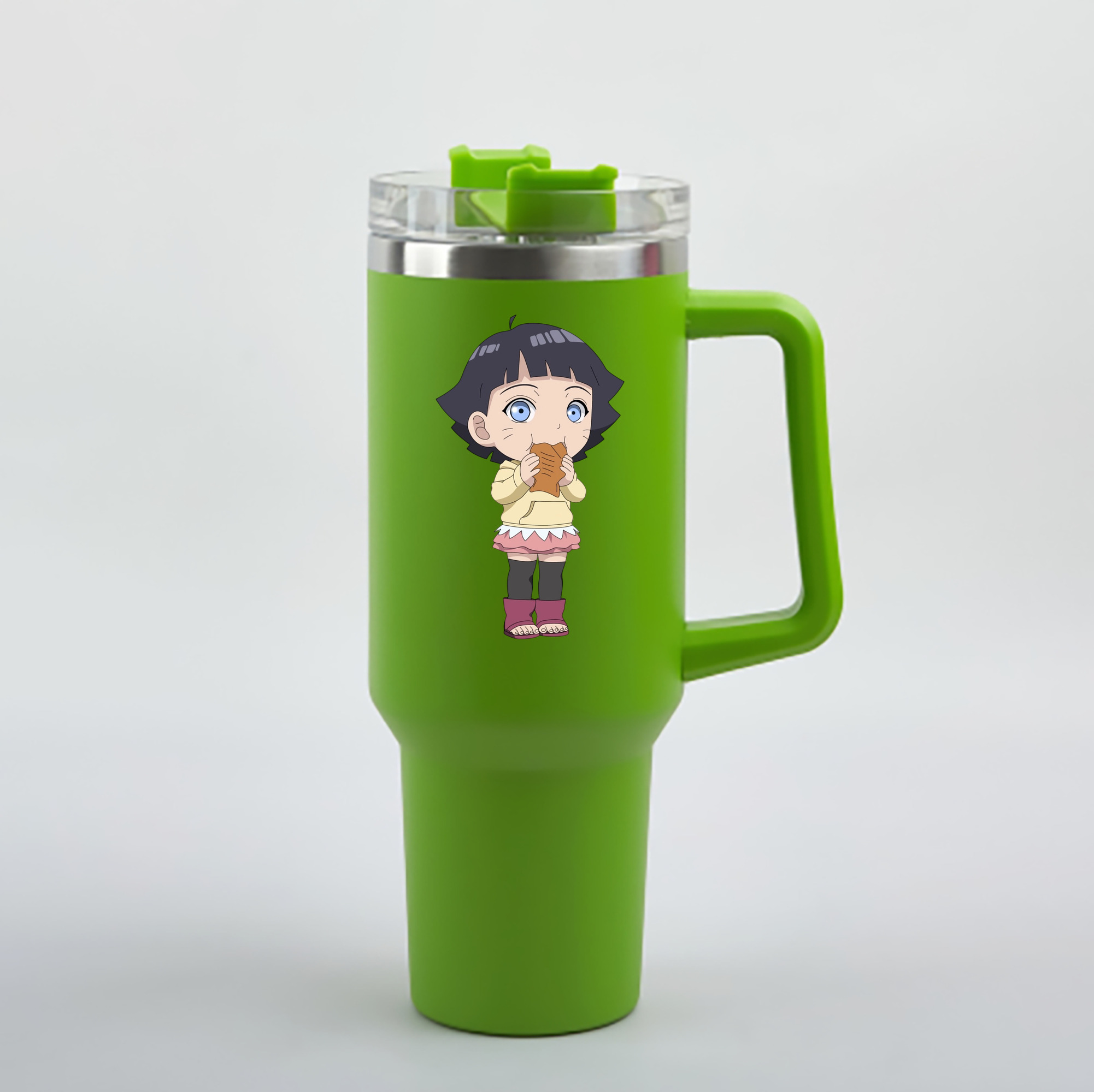 （画像用） NARUTO -ナルト- うずまき ヒマワリ Uzumaki Himawari 1200mL車用タンブラー - クリスタルステッカー（プラスチックストロー付き）